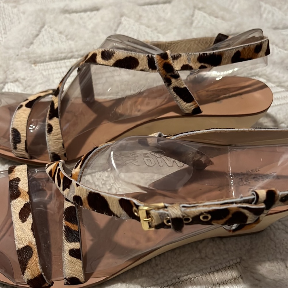 KATE SPADE - Animal Print Wedge Sandals - Picture 8 of 12